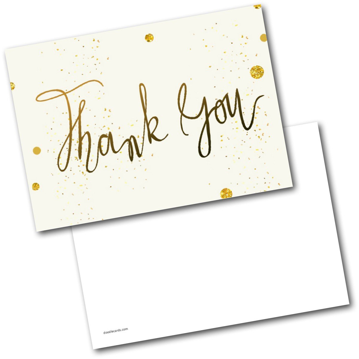 Doodlecards Thank You Cards Thankyou Gold & Cream Postcards Cards Pack