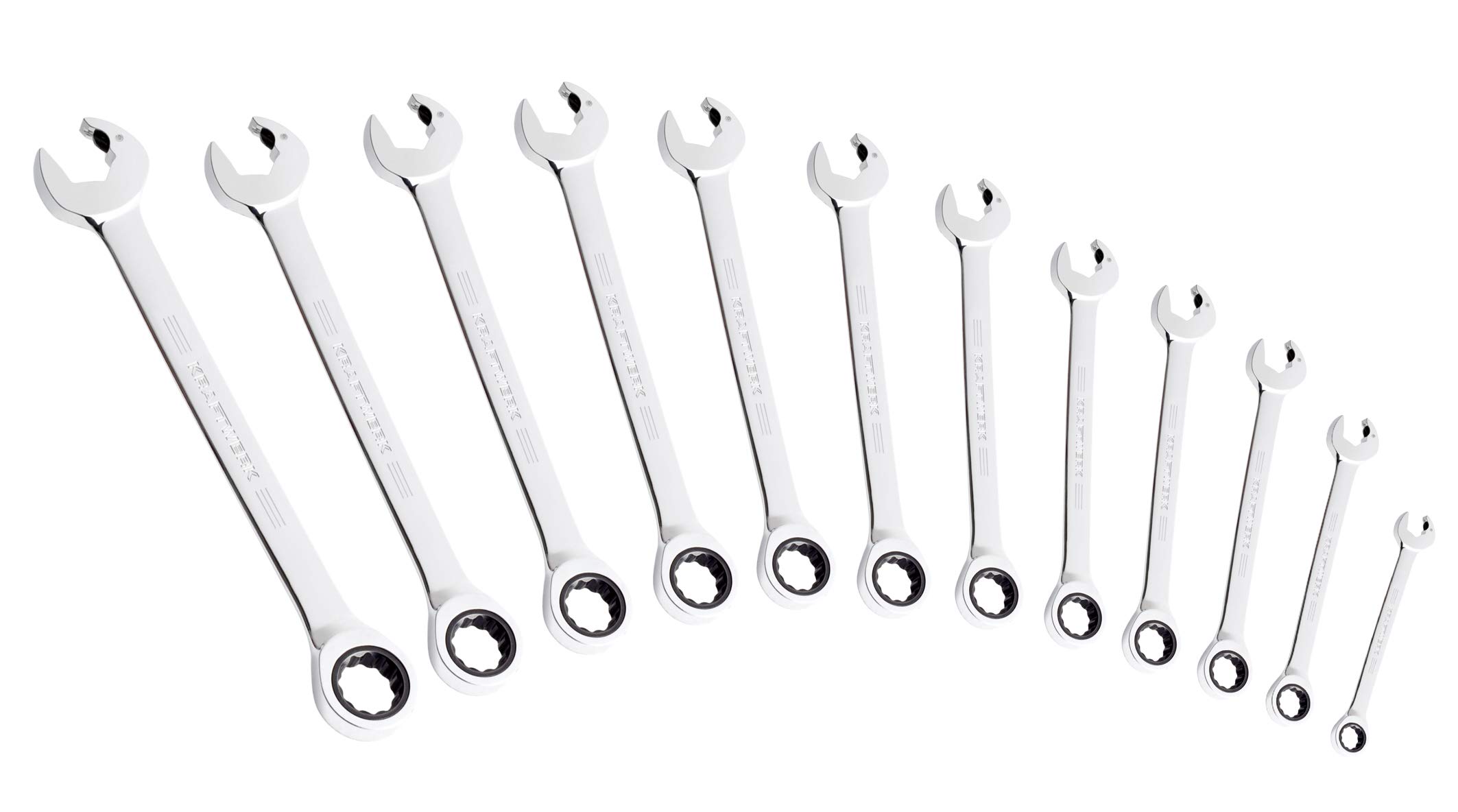 Kraftwerk 3401 54 Clic Double Ratchet Spanner Set 12 Pieces in Case