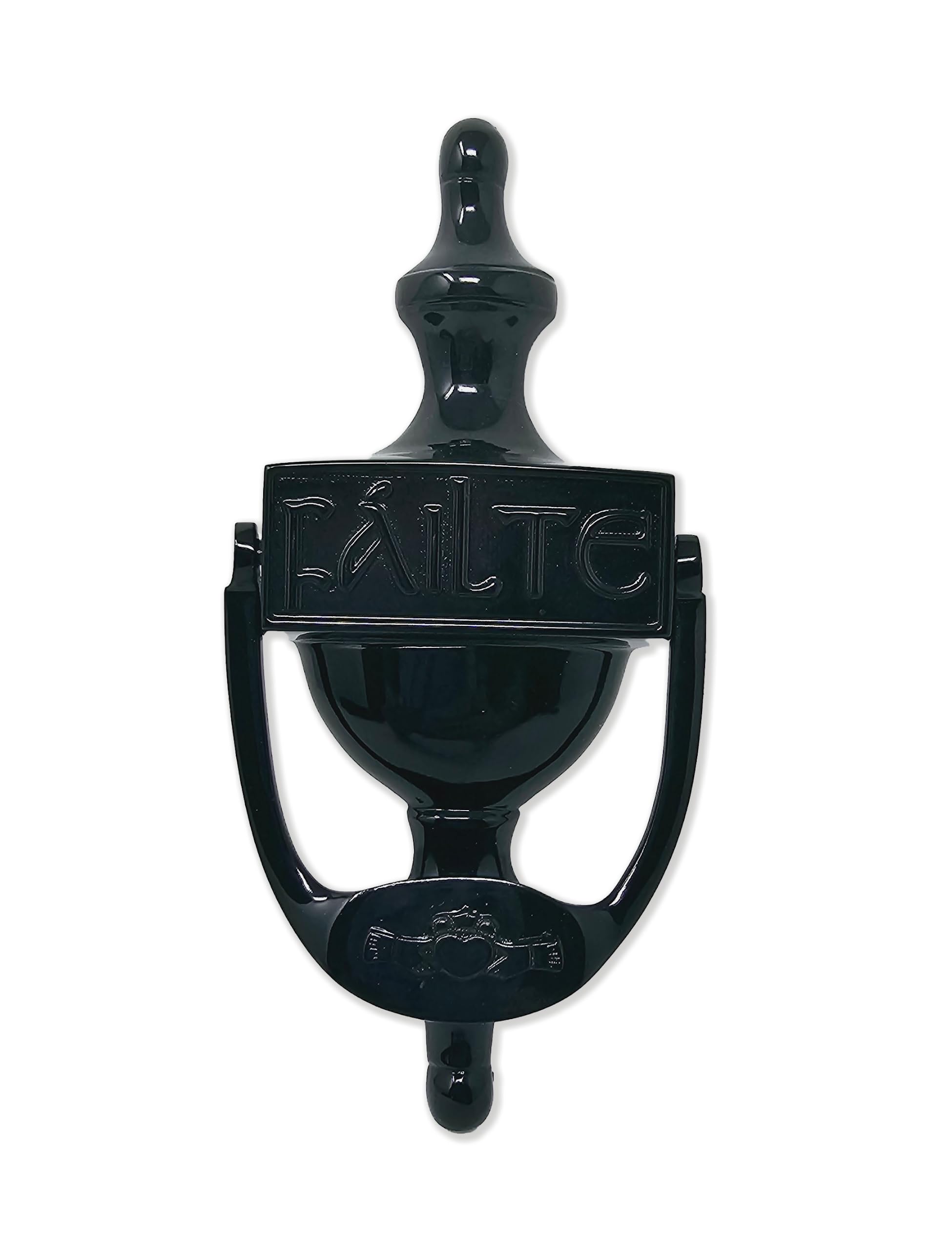 Exclusively Irish Claddagh Door Knocker for Front Door Celtic Brass Knocker Gift for Home 8'' (Black Brass)