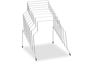 Fellowes Step File, 8 Sections, 10.12 x12.12 x 11.87 Inches, Wire, Silver (72604)