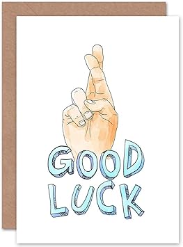 photo Good Luck Fingers Crossed Images wee blue coo card greeting good luck