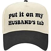 Funny Gag Trucker Hat Put It On My Husbands Tab -Embroidery Funny Hats Adjustable Baseball Cap for Men WomenBlack