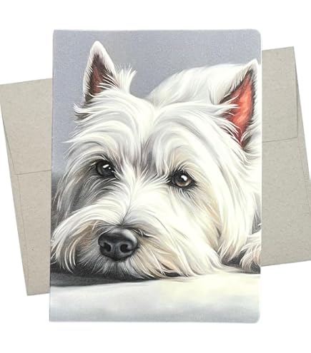Whitman And Daughter Westie Beach Geburtstagskarte | Hundekarte Für Alle Anlässe | 12,7 X 17,8 Cm | Mit Umschlag