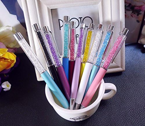 3pcs/lot Crystal Pen with Top Diamond Ballpoint Pen Promotion Gift Ball Pen Stationery Dress Pendant Ring