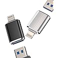 iPhone OTG Adapter(2Pack)USB Female to Lightning Male Dongle for 14 13 11 12 Pro Max Xr X Xs 8 7 Se Plus Camera Card Reader USB Flash Drive Mouse Keyboard Hub MIDI Piano Converter U Disk Apple iPadAir