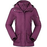 CAMEL CROWN Womens Waterproof Ski Jacket 3-in-1 Windbreaker Winter Coat Fleece Inner for Rain Snow Outdoor Hiking
