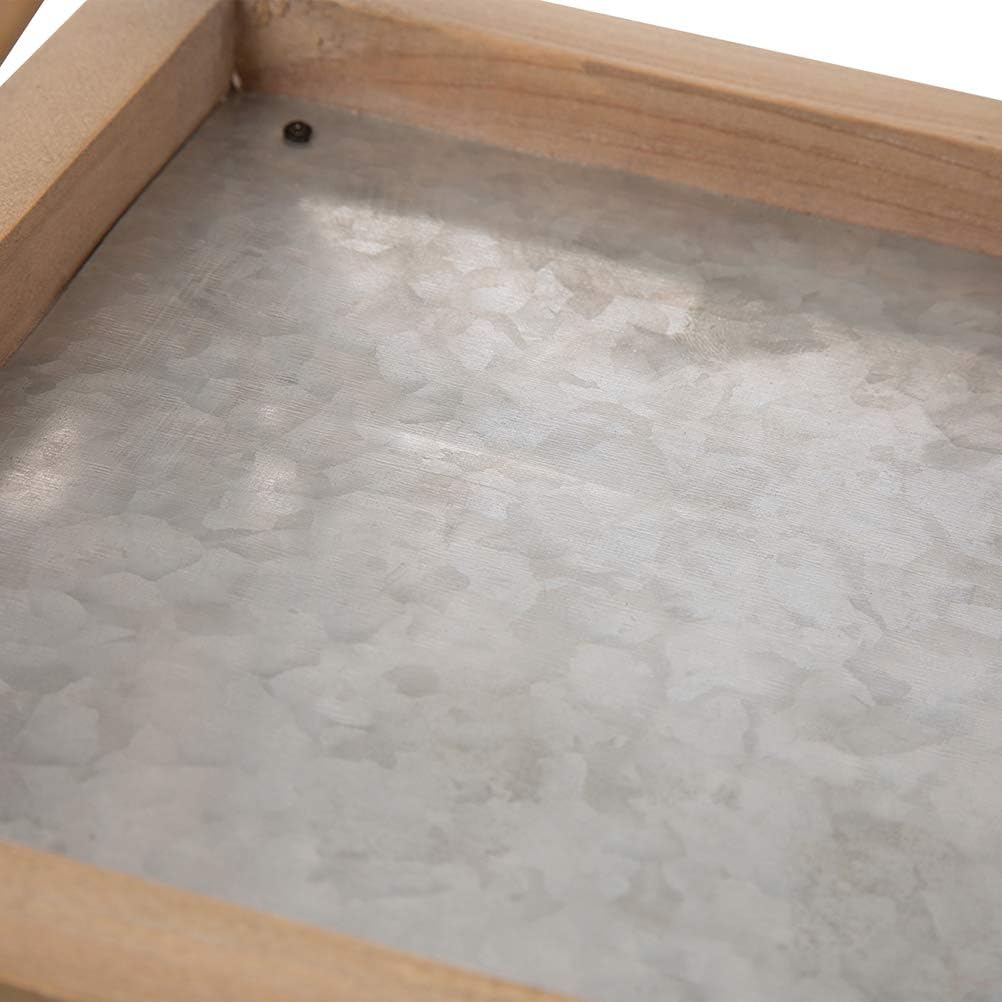 Glitzhome Mondern Farmhouse Wood Metal Lanterns Decorative Hanging Candle Lanterns Set of 2, Grey (No Glass): Kitchen & Dining