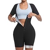 Meiosuns Sauna Suit for Women Weight Loss Sweat Waist Trainer Shaper Full Body Compression Shirt Slimming Workout Sweat Suit