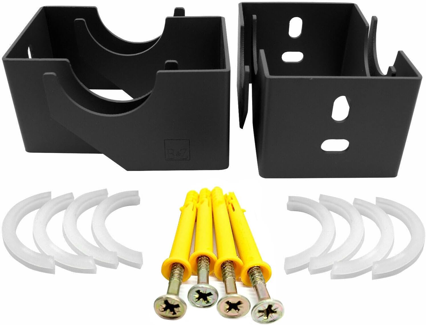 Designer Vertical Column Dual Arm Radiator Brackets (100mm (A) x40mm (B) x72mm (C), Anthracite) — image 1