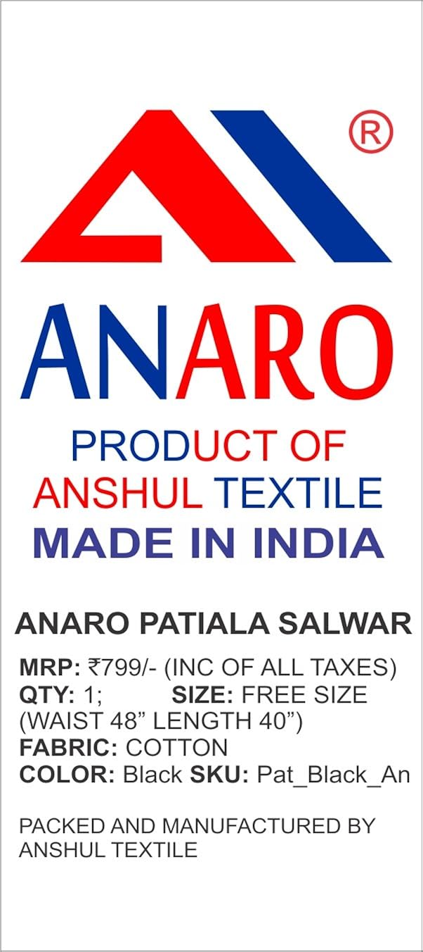 anaro cotton patiala salwar(pants) for women free size