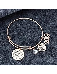 ivyAnan Joyería Inspiracional Regalo para Mujeres Niñas Graduación Regalo Joyería Pulsera Grabada Ella Creía Ella Podría Así Ella Hizo 2018 2019