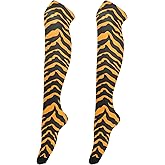 ALAZA Women High Thigh Socks Over Knee Socks Long Stockings Tiger Print Casual Leg Warmers