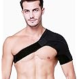 HUEGLO Left Shoulder Brace for Women and Men,Adjustable Neoprene Torn Rotator Cuff Shoulder stabilizer Support for Injury Prevention Immobilizer, Dislocated AC Joint,Frozen Pain,Tendinitis.