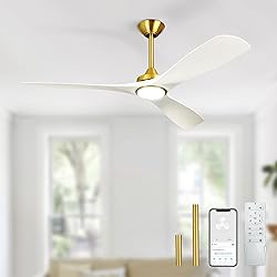 BvenuBigLite Modern Ceiling Fan with Light: White