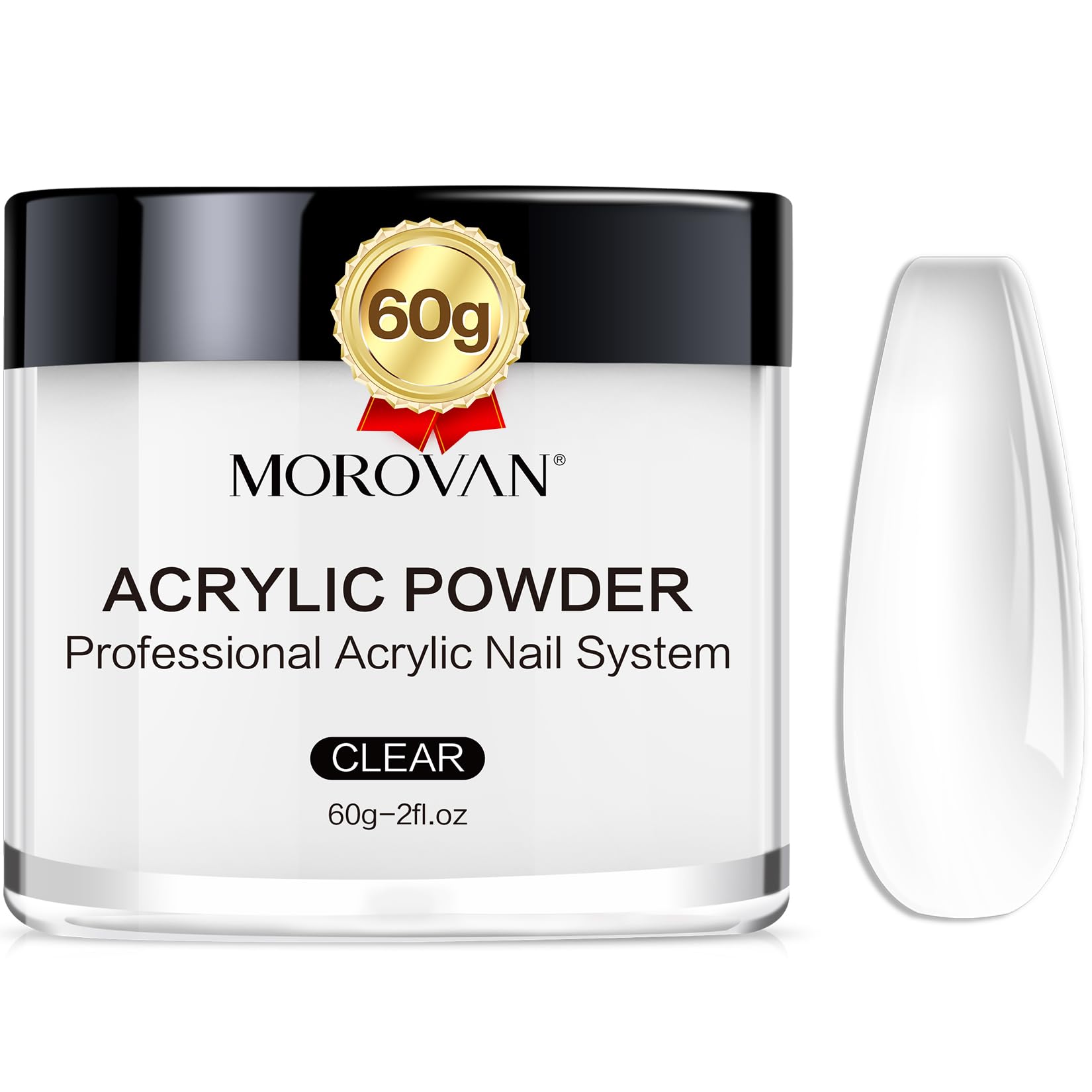 Morovan Clear Acrylic Powder: 60g Professional Acrylic Nail Powder for Acrylic Nails Extension Carving Nails No Need Nail Lamp