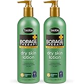 ShiKai Borage Therapy Dry Skin Lotion Moisturizer (16oz, Pack of 2) Unscented Skincare | Hydrating Lotion for Eczema, Dry Hands & Body | With Oatmeal, Shea