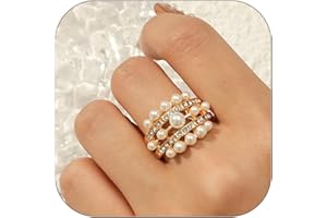 Pearl Ring for Women Gold Freshwater Pearl Engagement Ring Bridal Dresses for Bride Wedding Bridal Jewelry