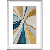 Fkvat 5x7 Picture Frame, Silver Brushed Thin Metal Aluminum Photo Frame with HD Glass, Fit 4x6 with Mat or 5 x 7 without Mat, for Table and Wall, 1 Pack