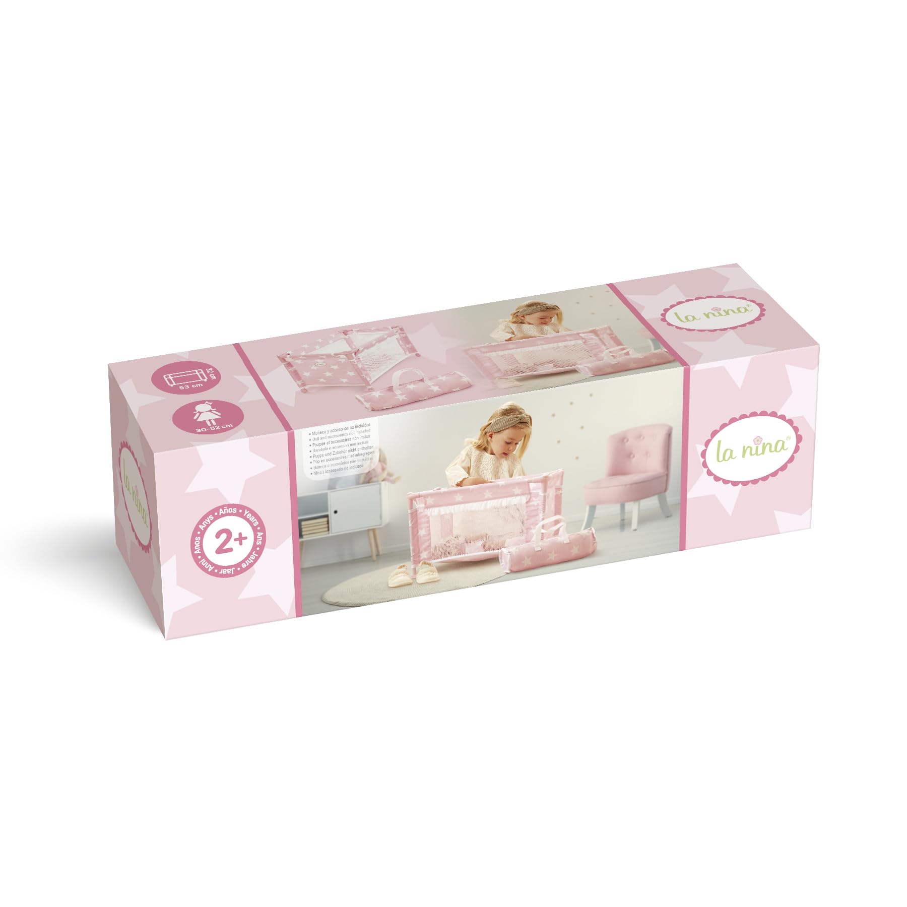 LA Nina 60408 Travel Bed for Dolls, 53 x 32 x 32 cm