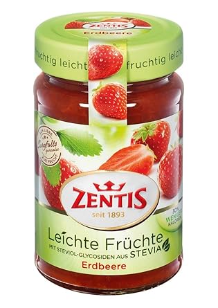 Zentis - Leichte Früchte Erdbeer Konfitüre mit Stevia - 235g