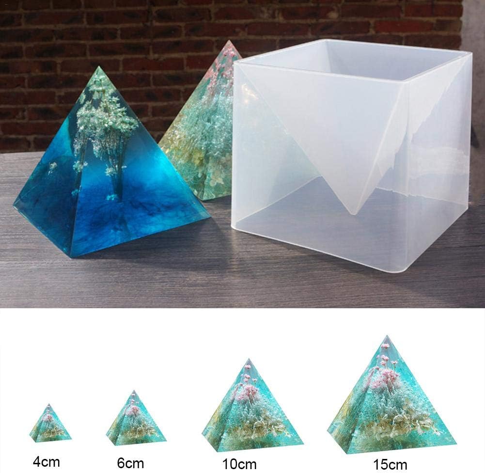 Summeishop Big DIY Pyramid Resin Mold Set, Large Silicone Pyramid Molds, Jewelry Making Craft Mould Tool, 15cm/5.9"