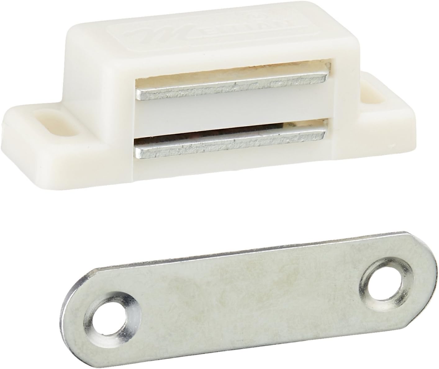 2 x White Plastic Shell Metal Plate Door Cupboard