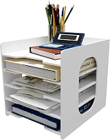 PUNCIA 5-Tier A4 Desk Paper Tray Organizer White Filing Holder view 6