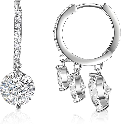 Amazon Chloeos ピアス レディース 人気 フープピアス 5aジルコニア 揺れる 金属アレルギー対応 18金rgp 可愛い 誕生日 プレゼント かわいい きれい 素敵 ギフトbox付き ホワイトゴールド A ネックレス 通販