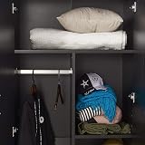 Panana Wooden Wardrobe 2 Door 2 Drawer with Shelf Hanging Rail Modern 180cm view 7
