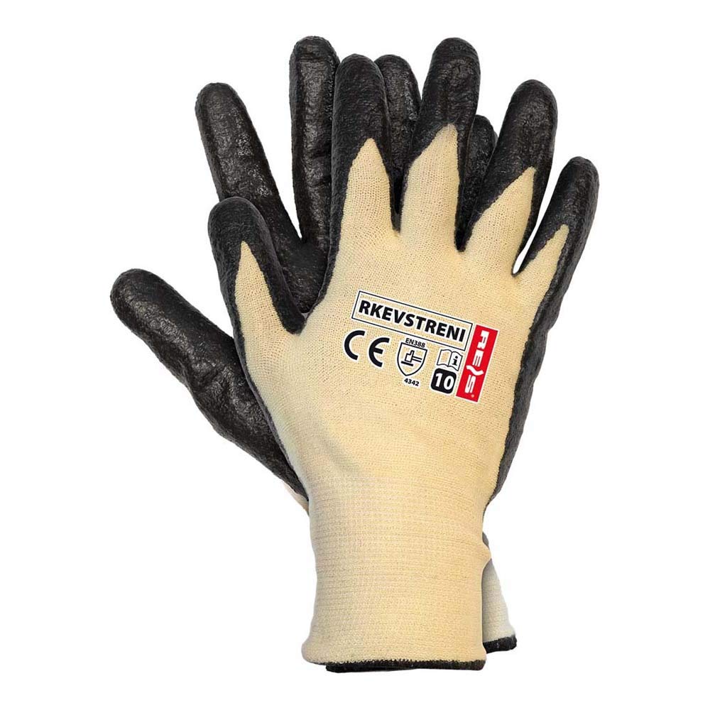 Reis Rkevstreni Protective Gloves, Yellow-Black, 10 Size, Pack of 12