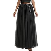 ELAWBTY A line Tulle Skirt Long Maxi for Party Prom