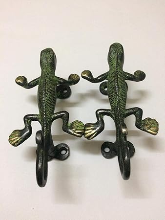 Brass Handles Handmade 2 Piece Brass Golden Lizard Vintage Drawer