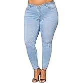 Jack David Womens Super Plus Size Ripped Destroy Denim Distressed Skinny Jeans Stretchy Pants