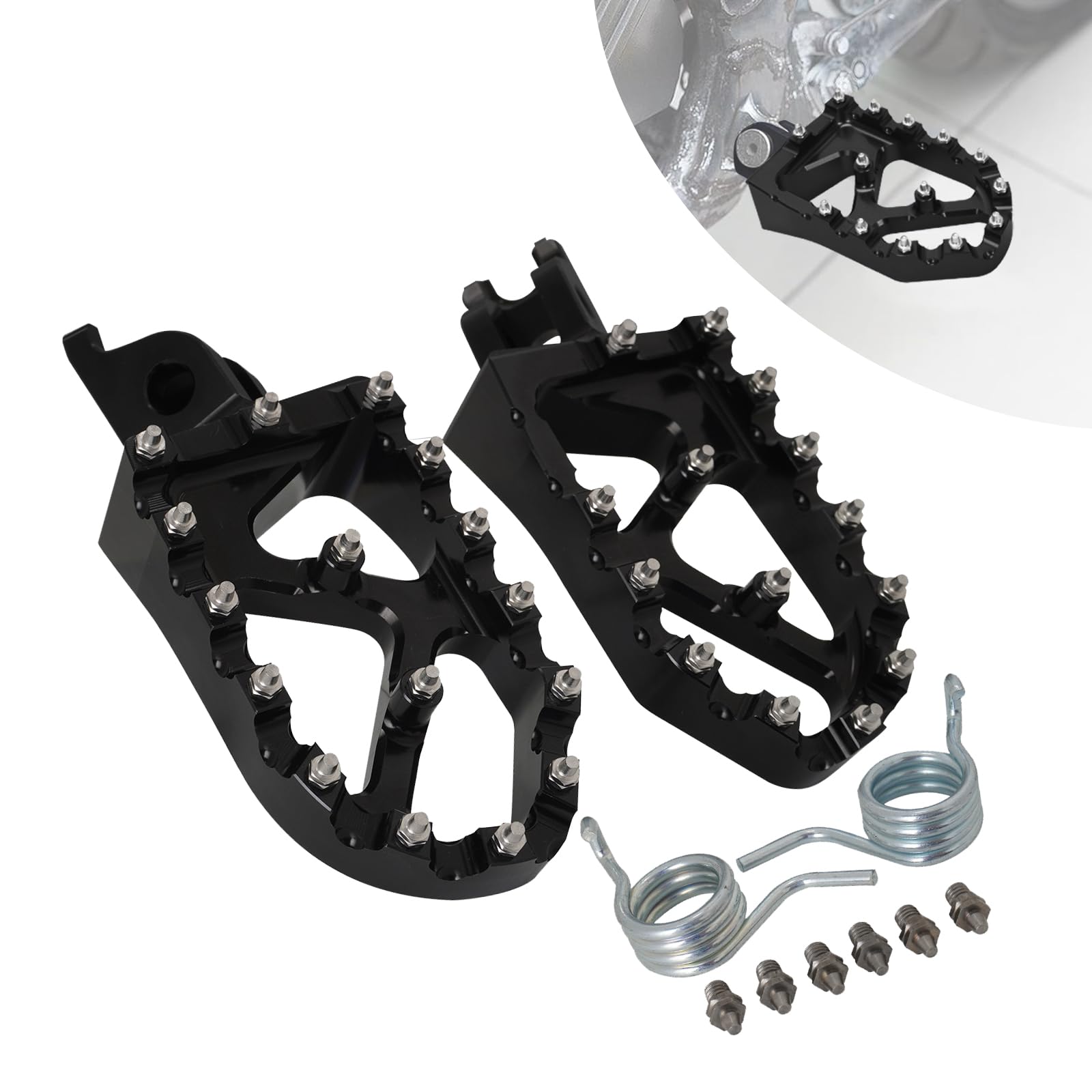 Photo 1 of BAOUFF Foot Pegs for Dirt Bike,Lengthen 7075 Aluminium CNC Foot Pedals Rests for CRF300L 2021-2025/CRF300 RALLY 2021-2023/CRF250L CRF250M 2012-2021/CRF250 RALLY 2017-2021 2023-Black
