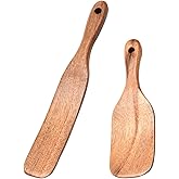 Wooden Sourdough Spatula, 2Pcs Wooden Spatula for Cooking, Sourdough Spatula with Hanging Hole,Mixing Sourdough Spoon Stirring Stick Wood Bread Spatula for Cooking Kitchen Utensil