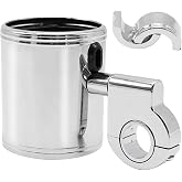 Zreneyfex Motorcycle Cup Holder Replacement for Harley Davidson Handlebar Mount Rotate 360 Degrees for 7/8" to 1-1/4" Clamp