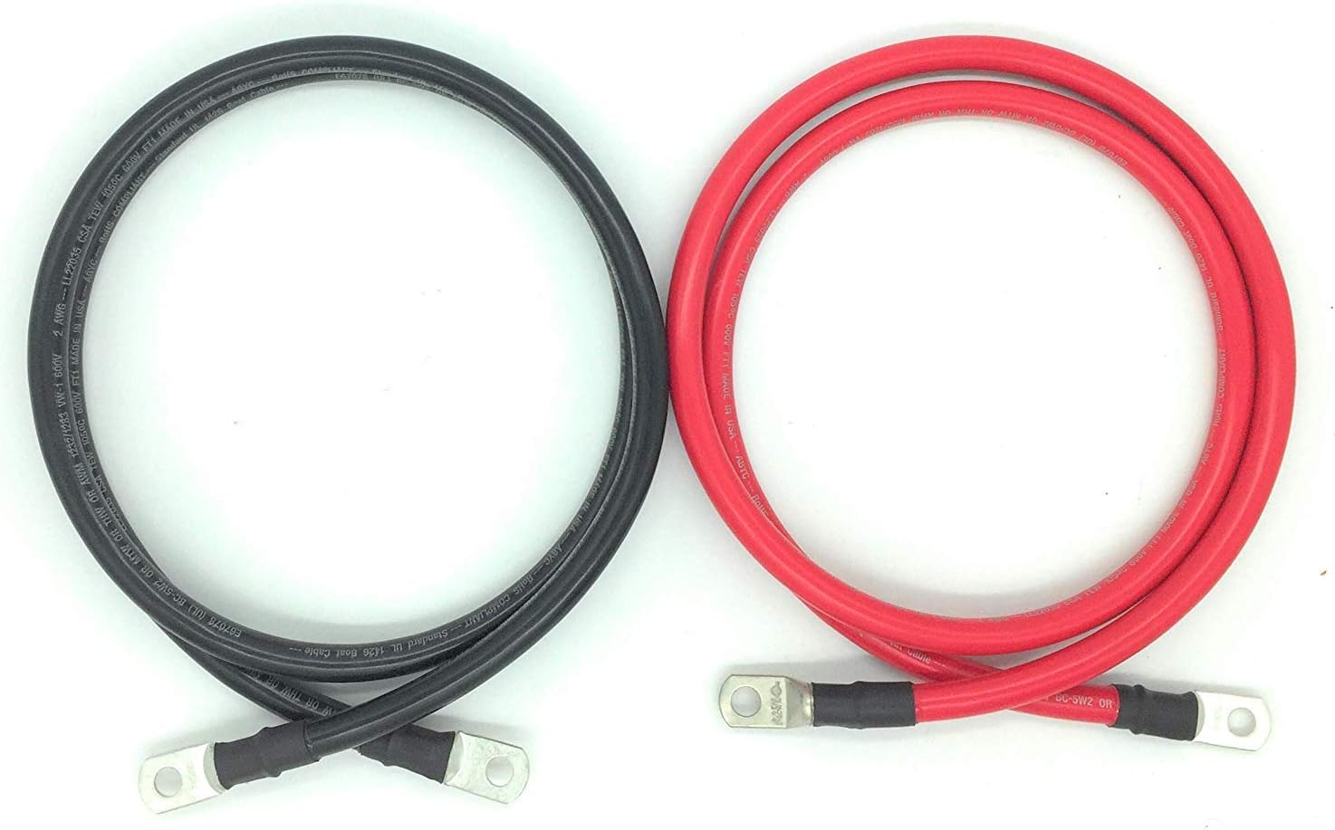 2 AWG Gauge Marine Grade Wire Boat Battery Cables with 5/16