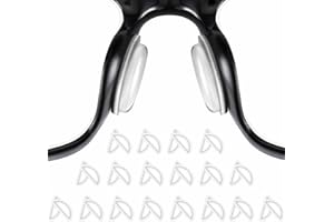 LinamHoz 40 pcs Eyeglass Nose Pads, D Shape Soft Silicone Nose Pad Cushion for Glasses, Eyeglasses, Sunglasses (Clear)