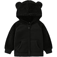FchengtaiS Unisex Boys Girls Sherpa Lined Fleece Jacket Hoodie Kids Fall Winter Warm Zip Up Hooded Sweatshirt Coat Outerwear With Pockets 9-14Years