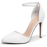 DREAM PAIRS Women's Oppointed-Lacey Pointed Toe Ankle Strap High Heel Stiletto Pumps Wedding Dress Shoes