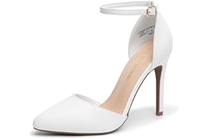 DREAM PAIRS Women's Oppointed-Lacey Pointed Toe Ankle Strap High Heel Stiletto Pumps Wedding Dress Shoes