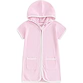 BABWWNIX Baby Girls Boys Terry Cloth Swim Cover Up Zip Up Hooded Bathing Suit Coverup Wraps Kid Summer Pool Beach Swimsuit