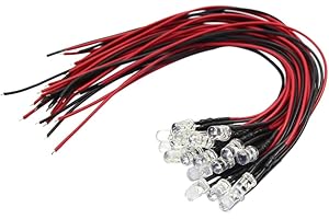 (Warm White) - L125WM 20pcs Pre Wired 5mm WARM White Led Lamp Light Set 12V 18V for Train Layout NEW