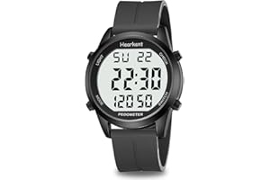 HEARKENT Pedometer Watch for Walking for Senior No App Required with Steps Calories Counter and LCD Large Numbers