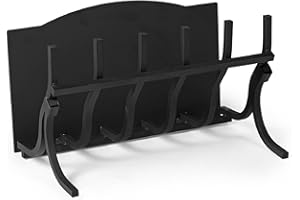 TITAN GREAT OUTDOORS Ash & Ember 26" Wide High-Efficiency Smoke-Free Fireplace Log Grate with Reflective Fire Back, 15.5" Tall Vertical Grate, High-Temperature Paint