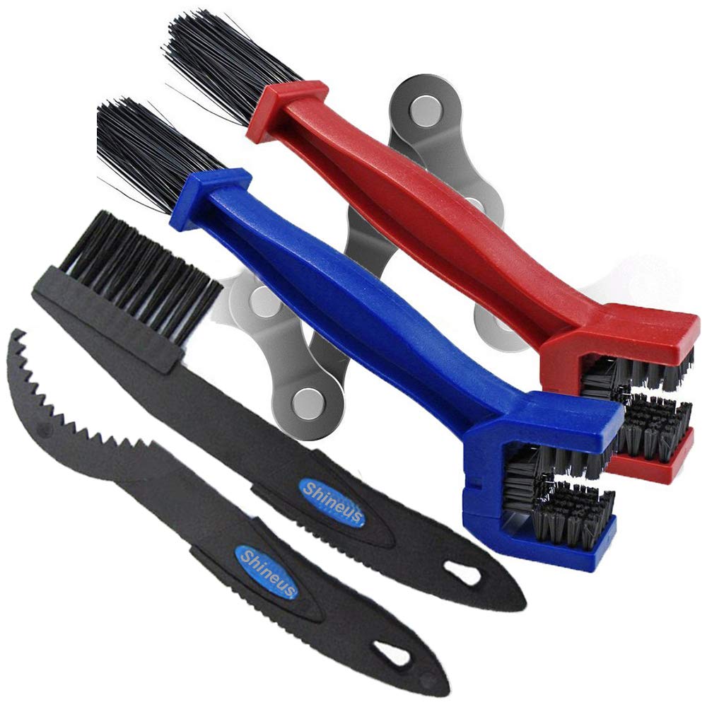 Motorcycle & Bicycle Chain Ccleaning Brush Mountain Bike Cleaning Maintenance Tool 4PCS