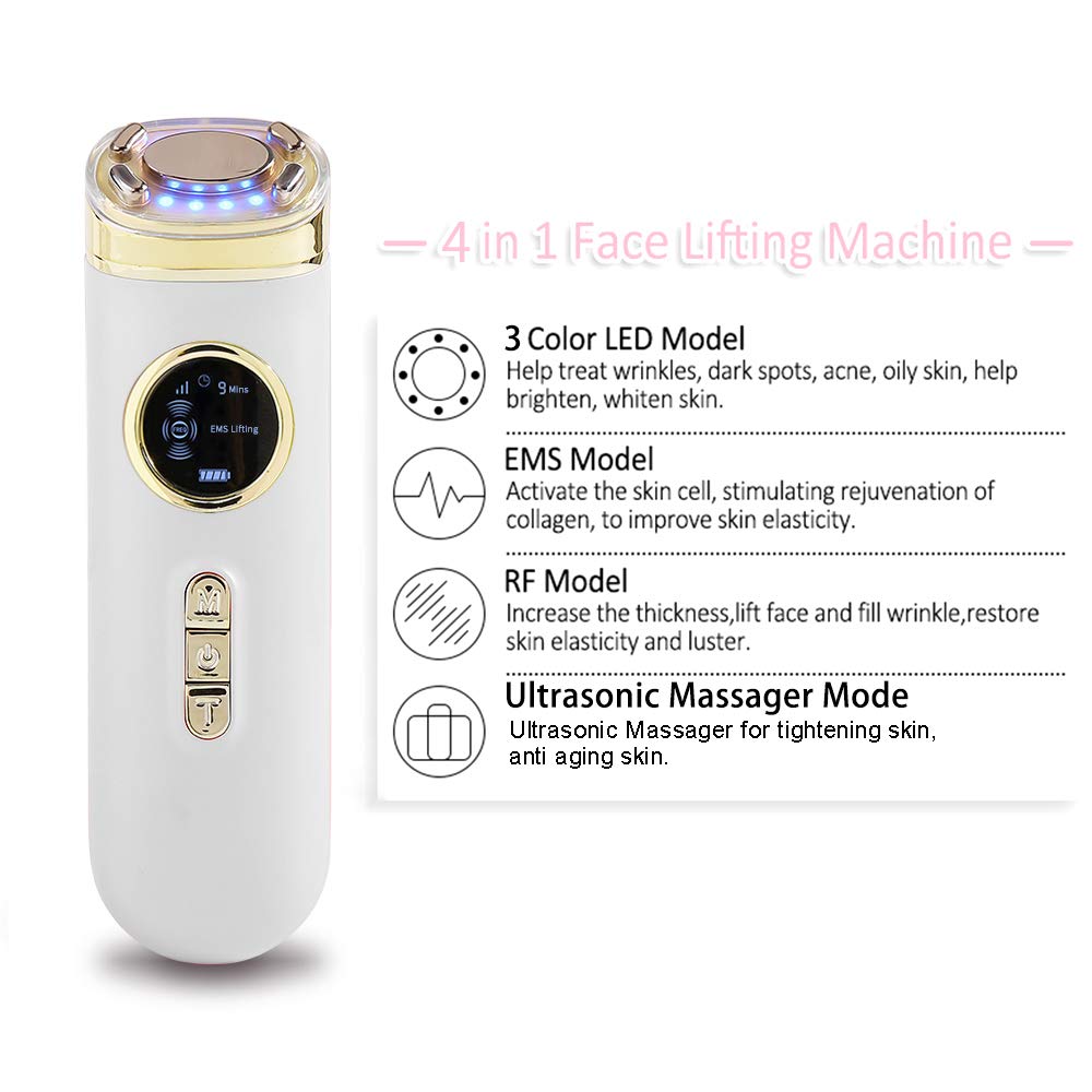 Face Machine for Women Hot Massage for Chin Home Use with USB Rechargeable 4 in 1 Facial Massager: Beauty