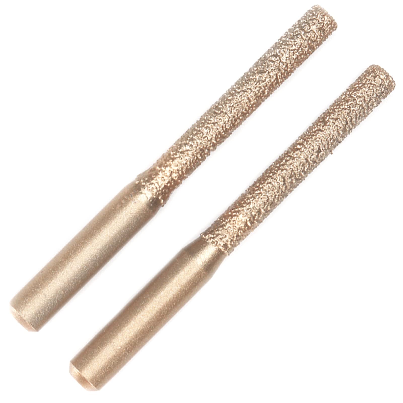 SI FANG 2Pcs Brazed Diamond Router Bits 1/4inch 6.35mm Straight Shank Profile Wheel for Edge Cutting of Granite Marble Quartz Artificial Stone Tile, Electric Router Bit Profiling and Grinding