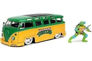 JADA TOYS Jada 1:24 Diecast 1962 VW Bus with TMNT Leo, Green