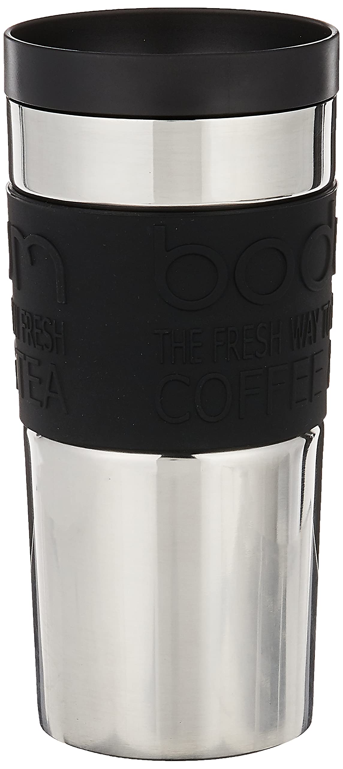 Bodum 11093-01 Screw Top Vacuum Stainless Steel Travel Mug, 0.35 L - Small, Black